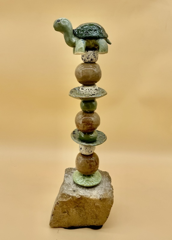 Tabletop totem with turtle